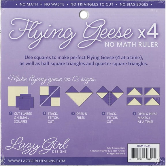 Flying Geese X 4 No Math Ruler 8 1/4in sq