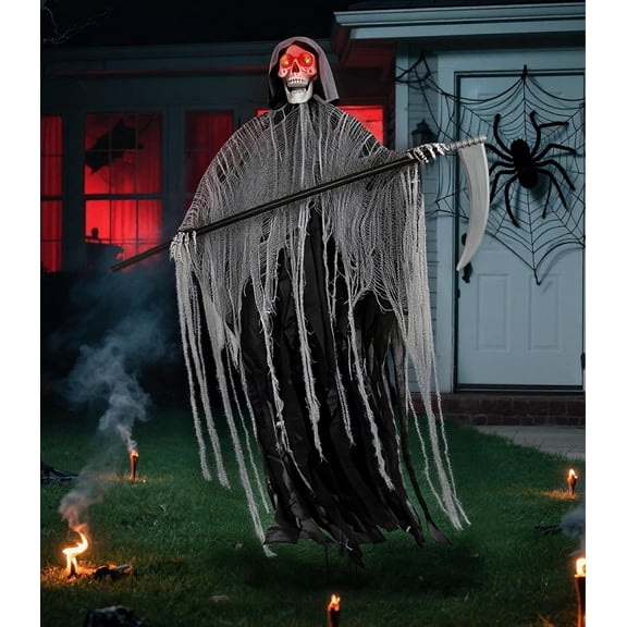 Flying Ghost Halloween Decoration, Outdoor Moving Decor, Large Scary Ghost for Yard (Witch)