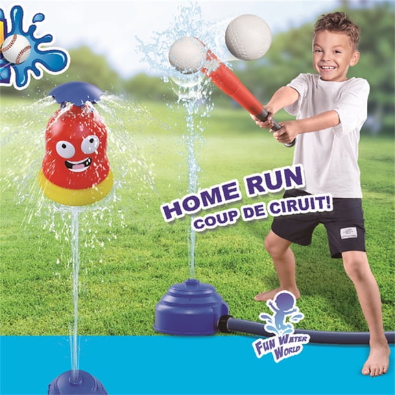 Flying Ghost Water Baseball Set, Outdoor Splash Batting Game with Spray Launcher and Balls for Backyard Summer Activities
