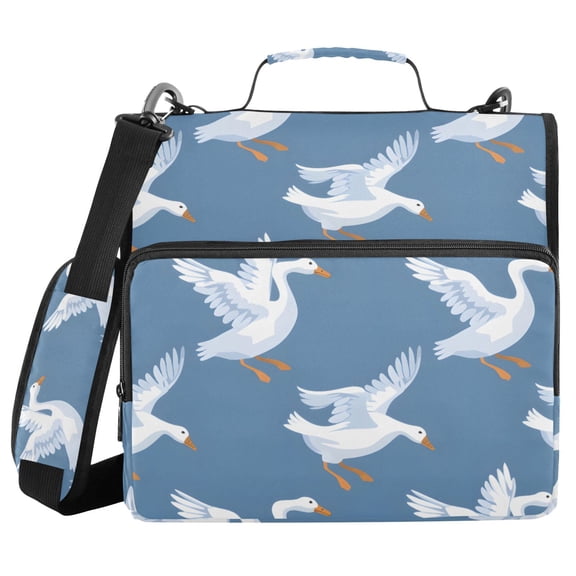 Flying Goose Cartoon Binder Bag with Shoulder Strap 3 Ring Zipper Binder File Folder Document Storage