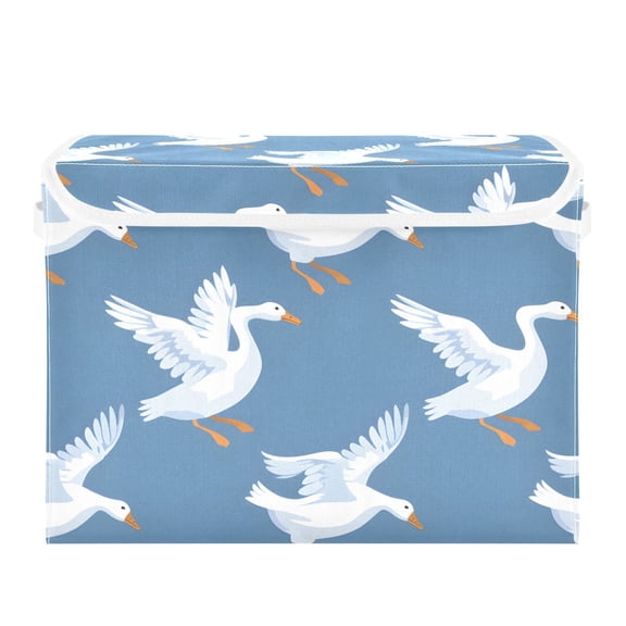 Flying Goose Cartoon Foldable Storage Bin with Lid and Handle Collapsible Storage Box 16.5 x 12.6 x 11.8 inches