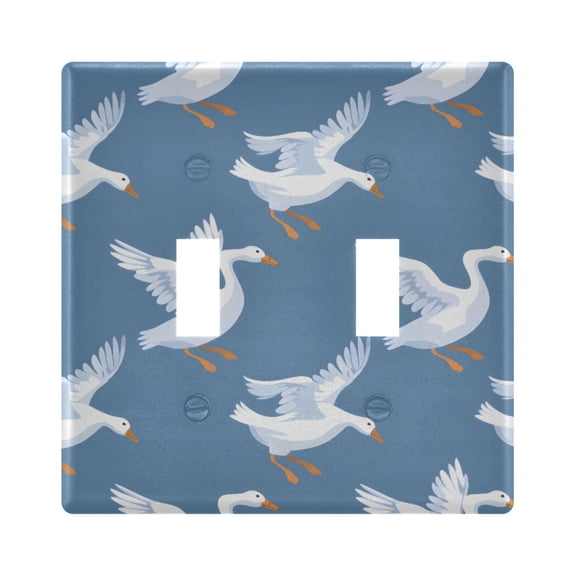 Flying Goose Cartoon Light Switch Cover Electrical Outlet Cover Replaceable Wall Plates 2-Gang