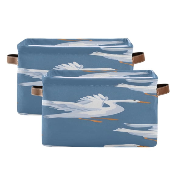 Flying Goose Cartoon Square Storage Bins with Handles Collapsible Containing Box 2 Packs