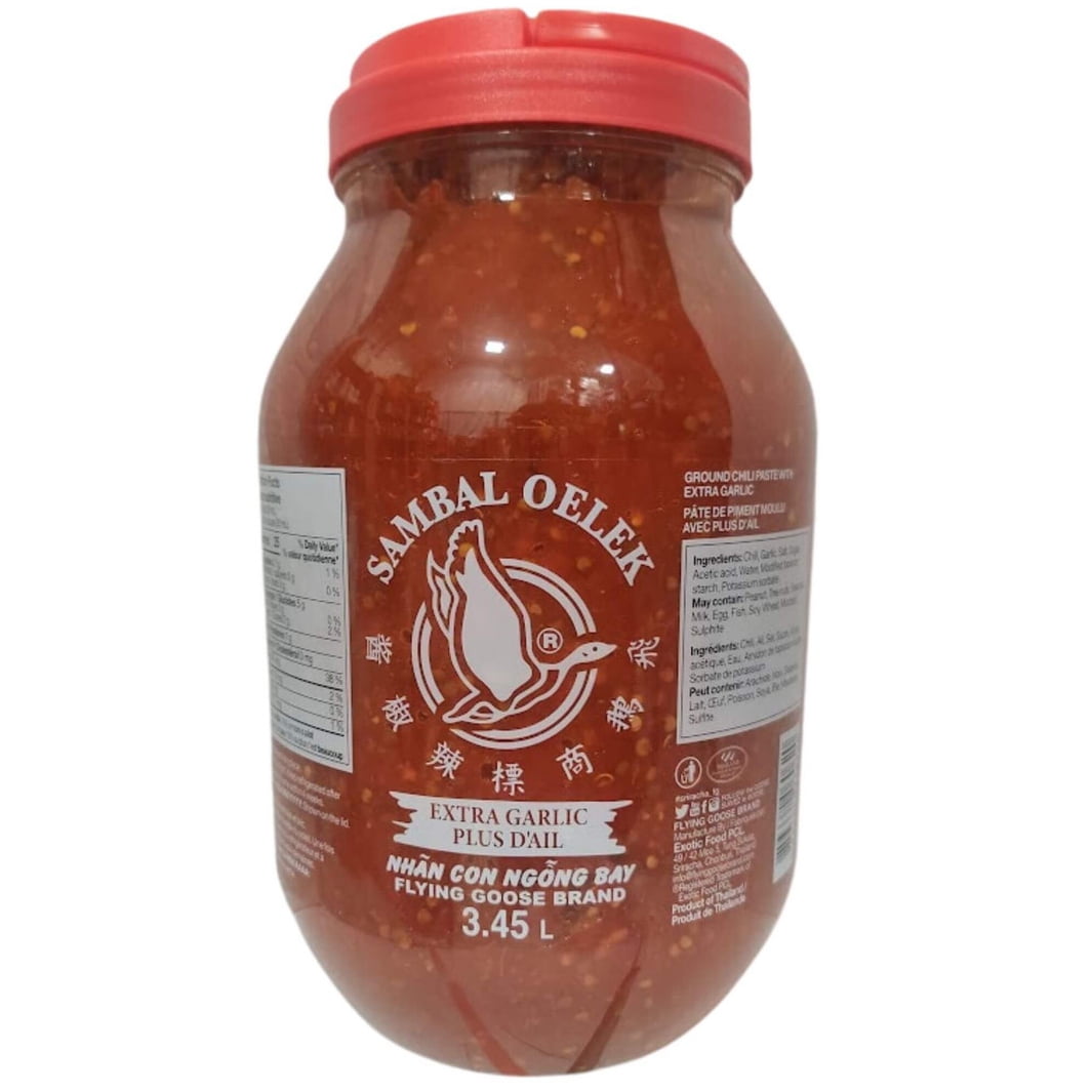 Flying Goose Sambal Oelek Extra Garlic Chili Paste Bulk Food Service