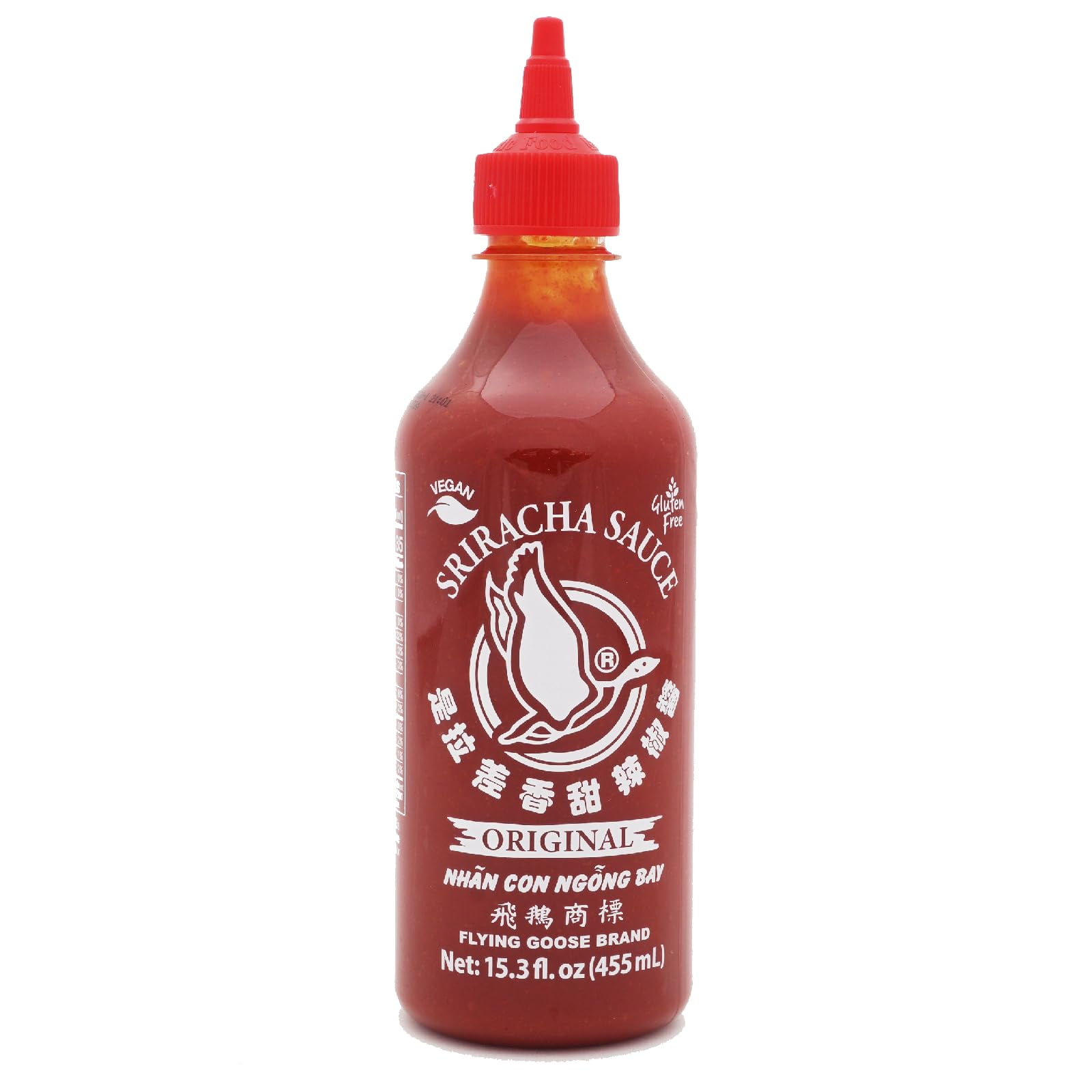 Flying Goose Sweet Sriracha Sauce, Thailand Sriracha Sweet Chili Sauce, Gluten Free and Vegan, Original Flavor in Bottle, 15.3 fl.oz(455ml), Pack of 1