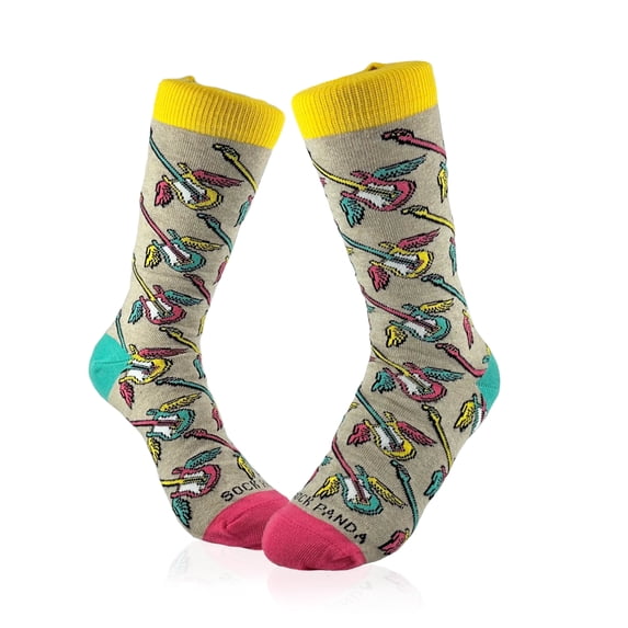 Flying Guitar Pattern Socks from the Sock Panda (Adult Small - Shoe Sizes 2-5)