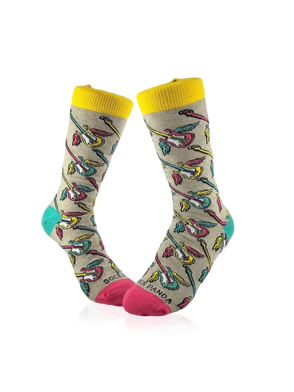 Flying Guitar Pattern Socks from the Sock Panda (Adult Small - Shoe Sizes 2-5)