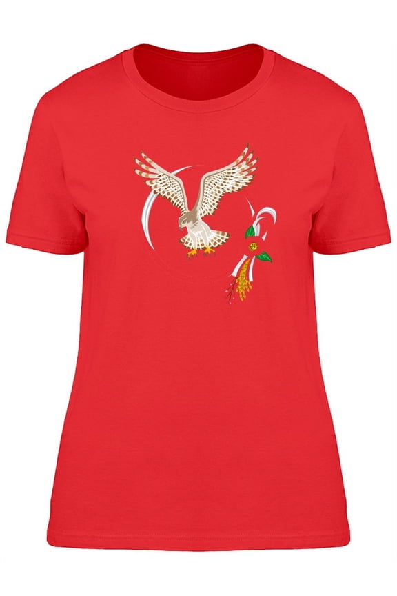 Flying Hawk With Ribbon T-Shirt Women -Image by Shutterstock, Female Medium