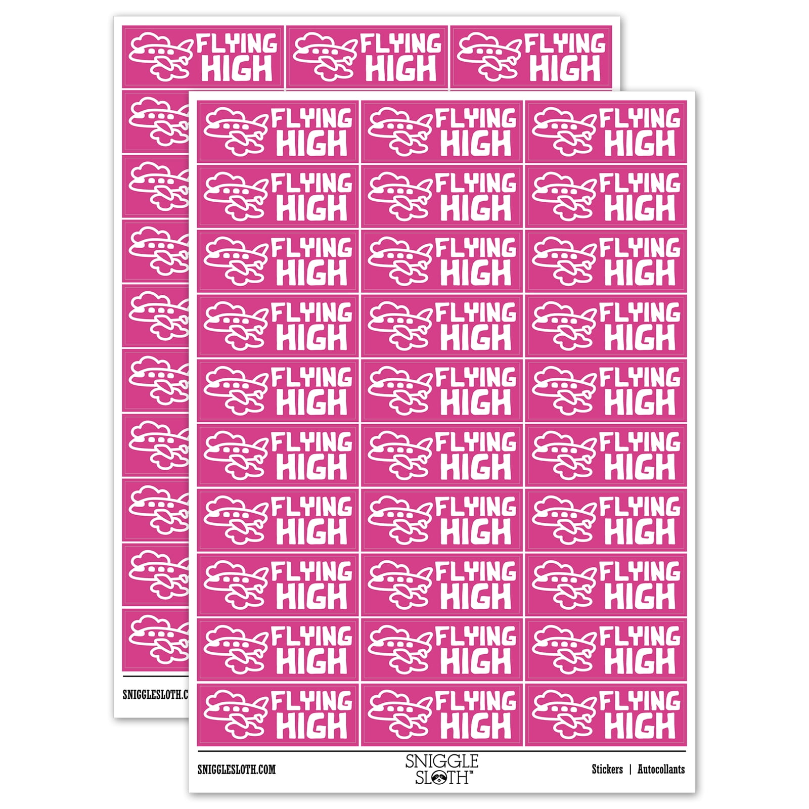 Flying High Airplane Teacher Student School Sticker Set - Hot Pink ...