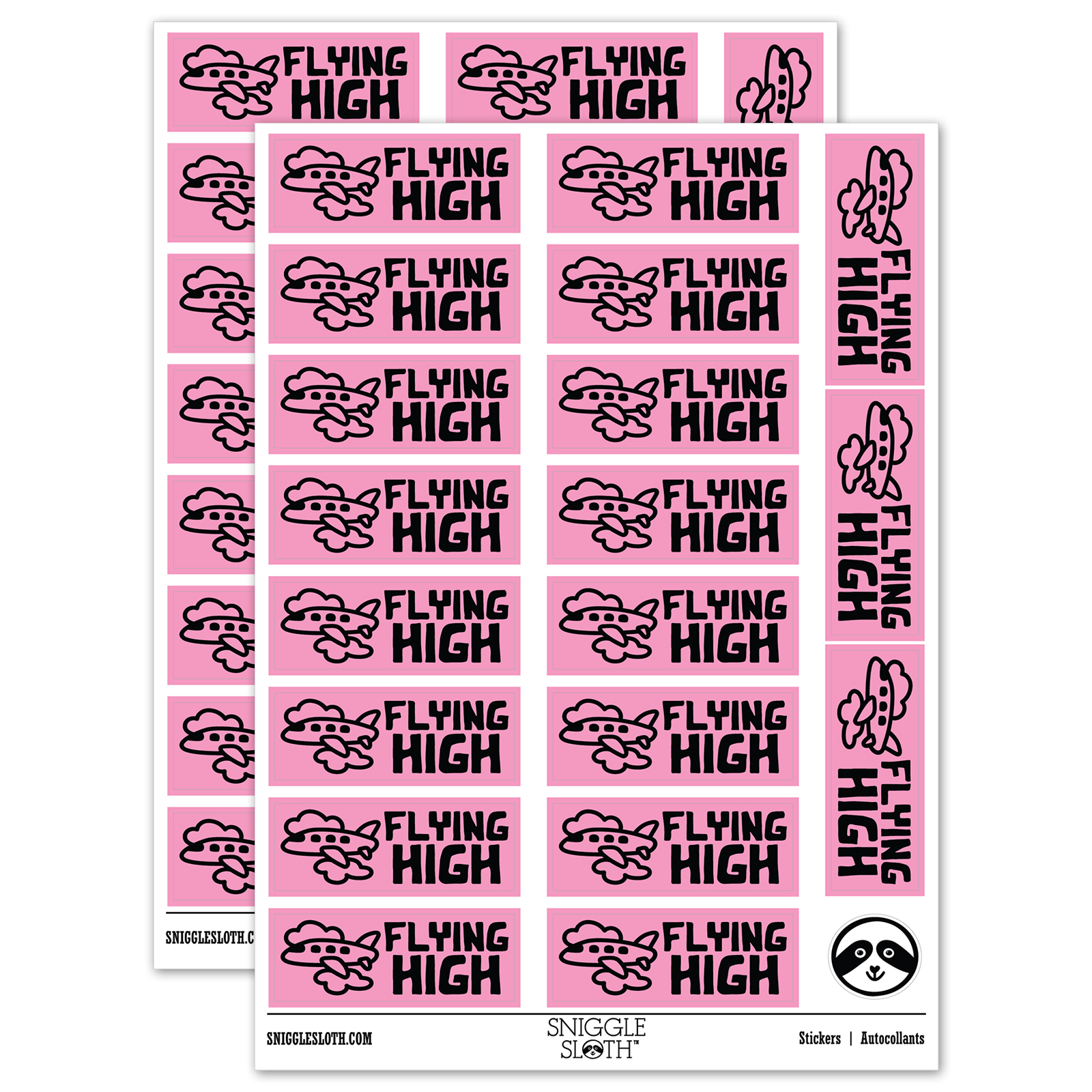 Flying High Airplane Teacher Student School Sticker Set - Light Pink ...
