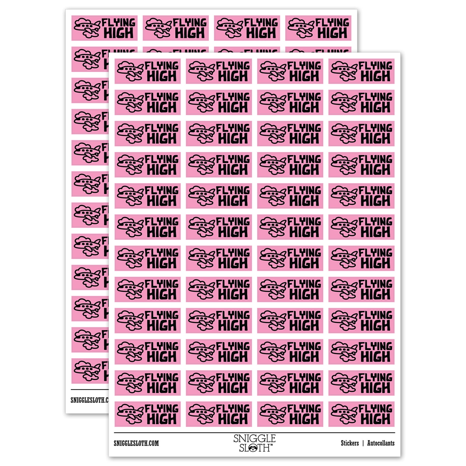 Flying High Airplane Teacher Student School Sticker Set - Light Pink ...