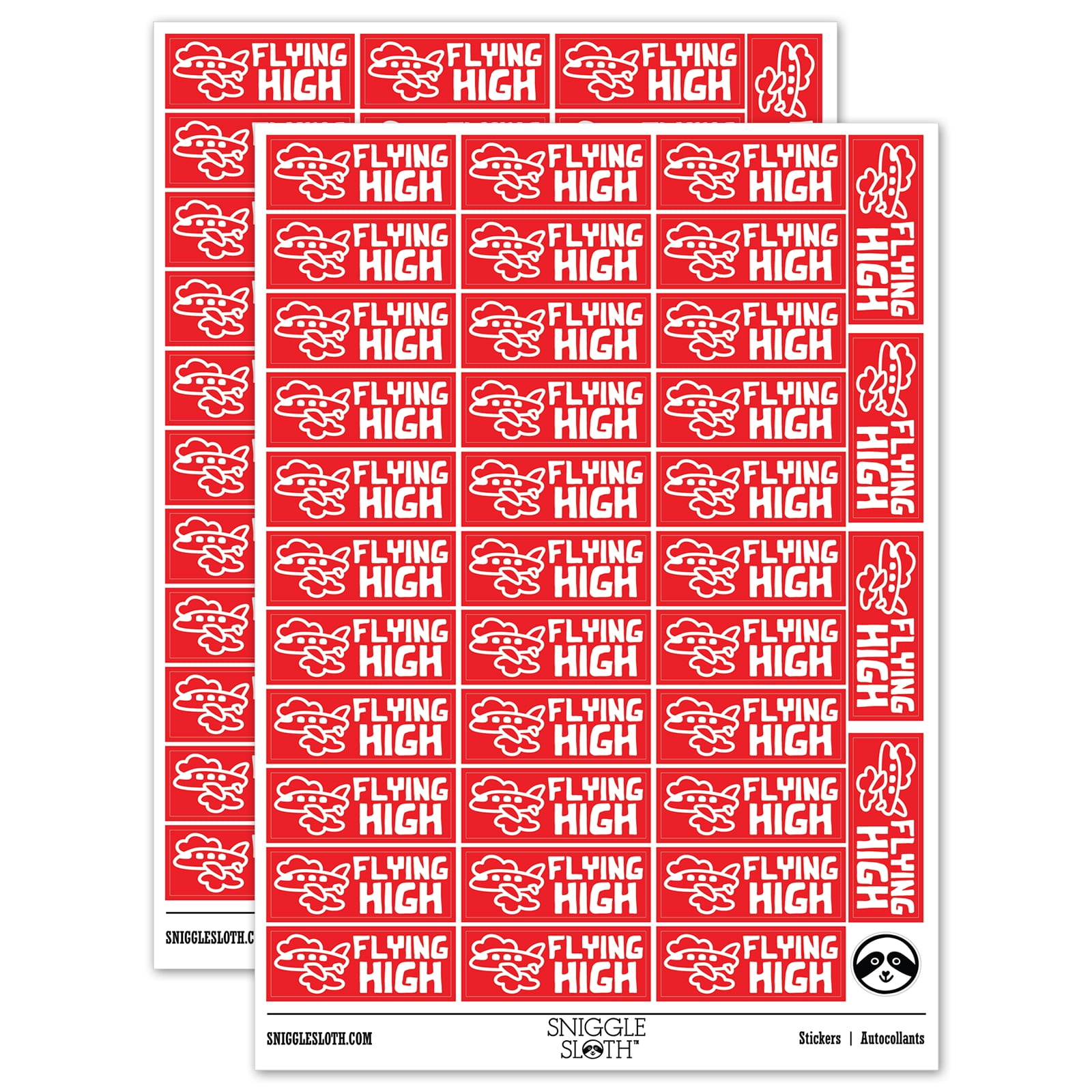 Flying High Airplane Teacher Student School Sticker Set - Red - Gloss ...