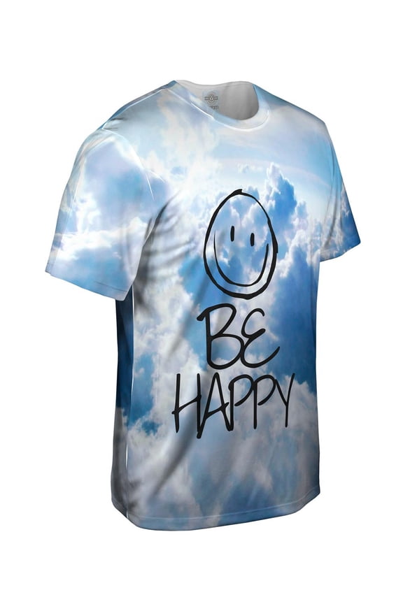 Flying High Be Happy Clouds Mens T-Shirt All Over Print