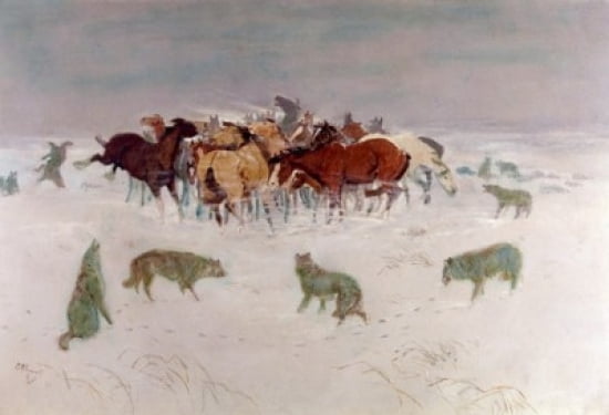 Flying Hoofs Russell Charles Marion (1864-1926American) Canvas Art - Charles Marion (24 x 36)