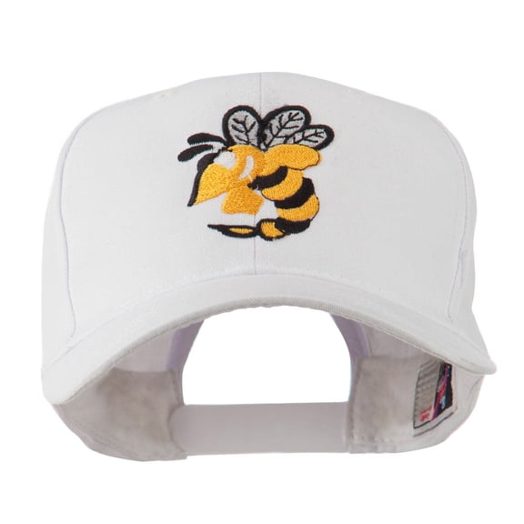 Flying Hornet Mascot Embroidered Cap - White OSFM