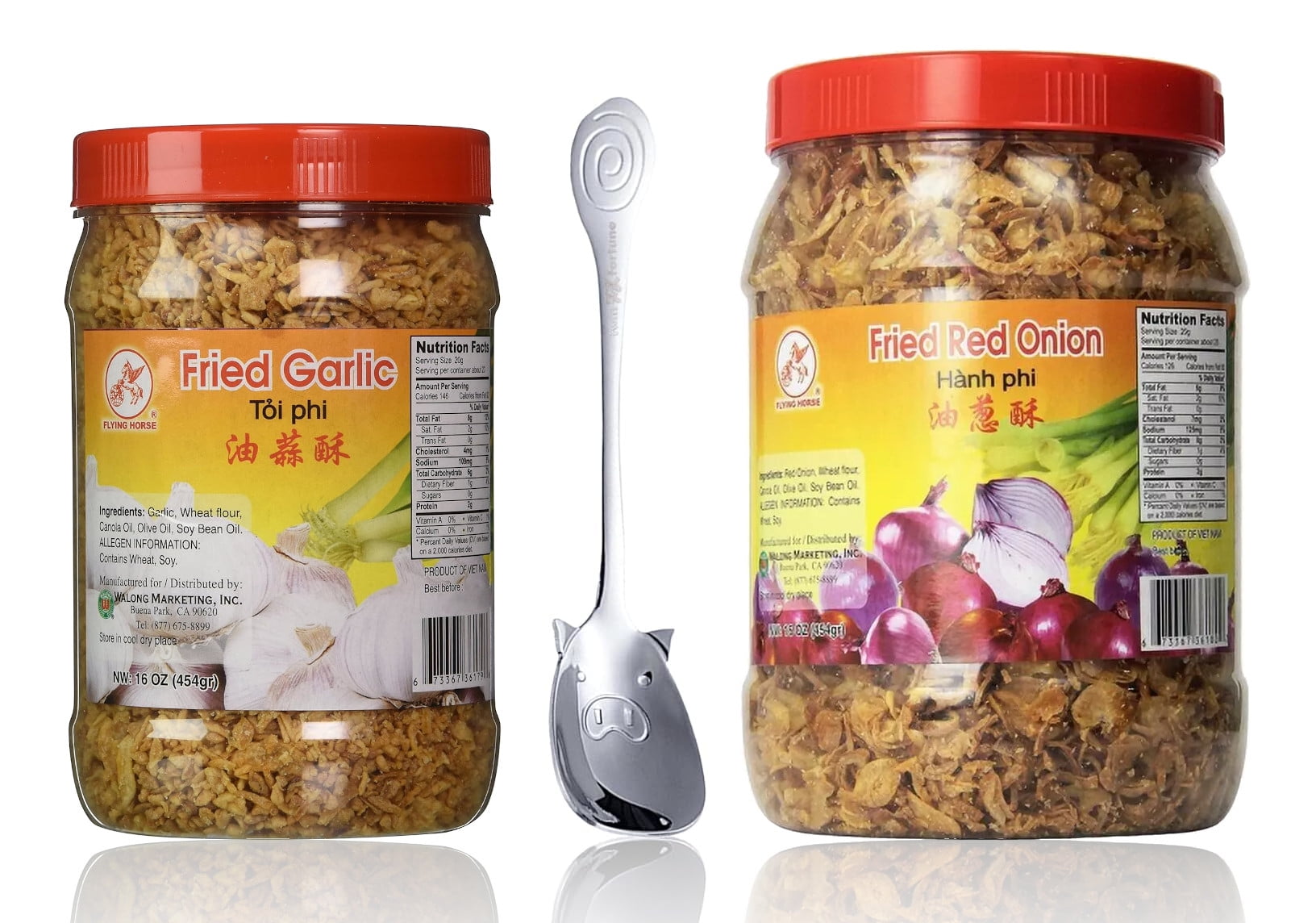 Flying Horse Fried Garlic and Red Onion 2lb Set Crunchy Shallots and