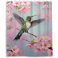 thumbnail image 1 of Flying Hummingbird Shower Curtain for Bathroom, Bath Bathroom Accessories with 12 Pack Hooks for Home Hotels, 60 X 72 in Home Decor, 1 of 6