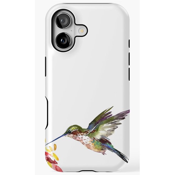 Flying Hummingbird and Flower Bird Art Phone Case for iPhone 11 12 13 14 15 16 17 Pro Max