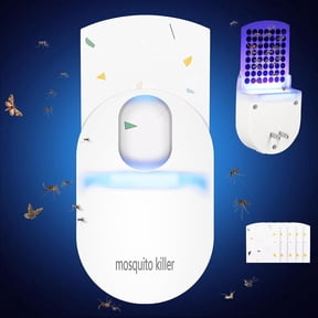 Flying Insect Fly Trap (1 Device + 5 Sticky Trap Boards) Featuring Light To Attract Flying Insects