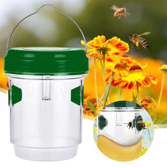 Flying Insect Trap, 2 Pack Outdoor Hanging Fly Trap Catchers, Durable Fly Insect Pest Control Traps, Weatherproof Heat-Resistant Stainless Steel Hanger High Efficiency Traps for Patio Flies,Green