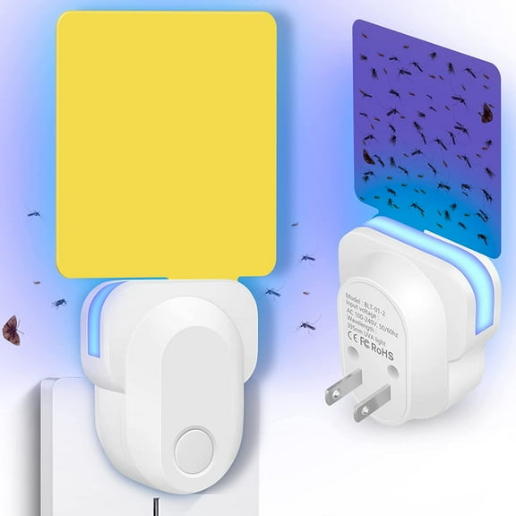 Flying Insect Trap,2023 Upgrade Mosquito Trap Gnat Indoor,Light Attractant Indoor Night Light Fly Trap with Sticky Pad for Flies,Gnats(5PCSSticky glue card)