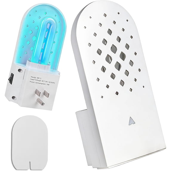 Flying Insect Trap Indoor, 365nm Plug-in Bug Light Catcher with 5 Reversible Sticky Pads for Mosquitos, Moths, Fruit Flies, Gnats - Fly Home & Office