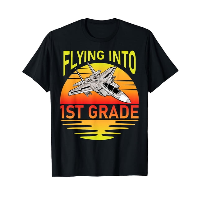 Flying Into 1st Grade Airplane Teacher Back To School TShirtXL
