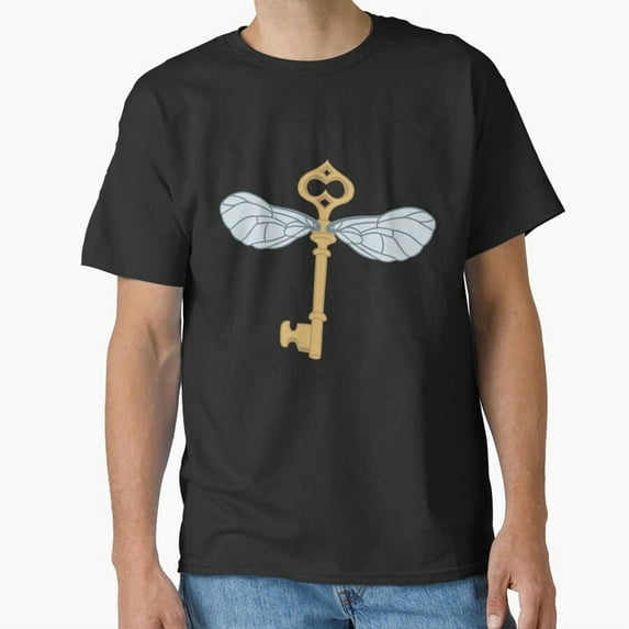 Flying Key Magical Winged Key Vintage Fantasy Graphic Unisex T-Shirt, up to size 5XL