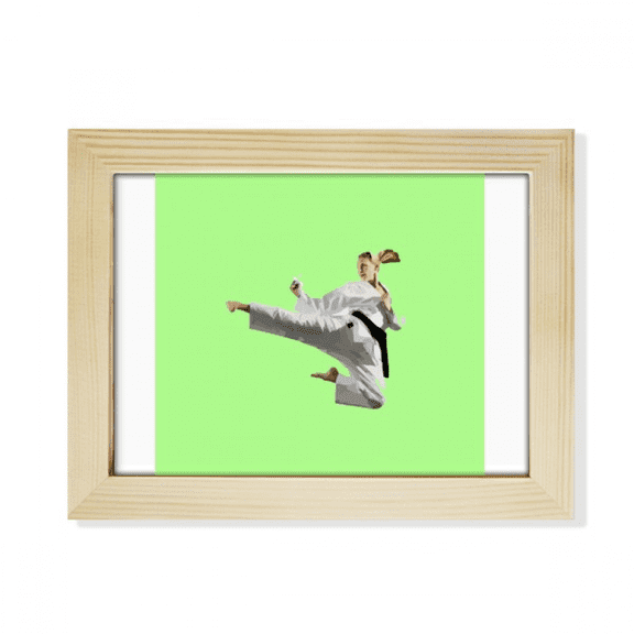 Flying Kick Martial Arts Practice Desktop Photo Frame Picture Art Decoration Painting 6x8 inch