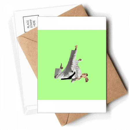 Flying Kick Martial Arts Practice Postcards Envelopes Blank Note Cards Mailing