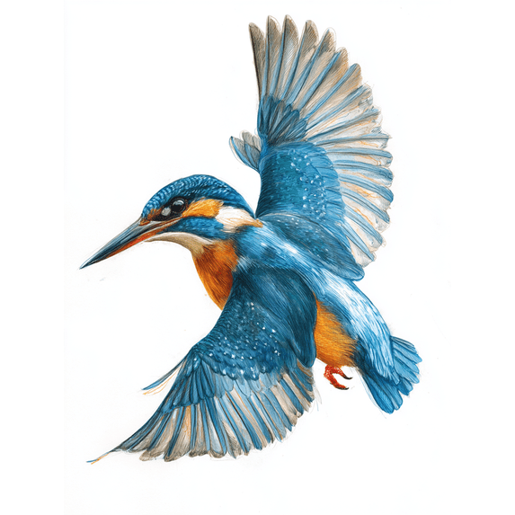 Flying Kingfisher Canvas Print,Cafe Hotel Hallway Dining Room Wall Decor