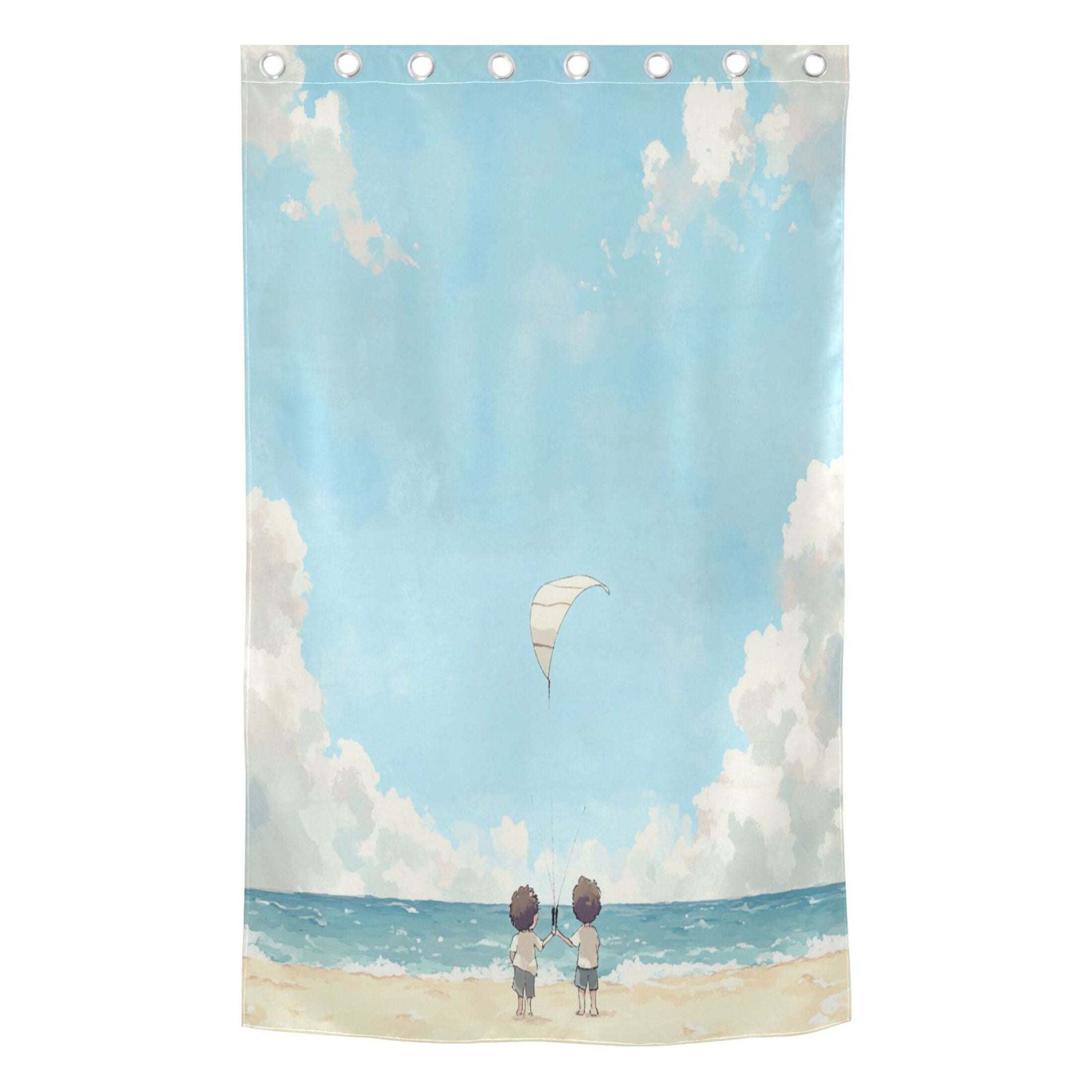 Flying Kites Thermal Insulated Blackout Curtain 84x42in Sun Blocking for Bathroom, Bedroom, Living Room