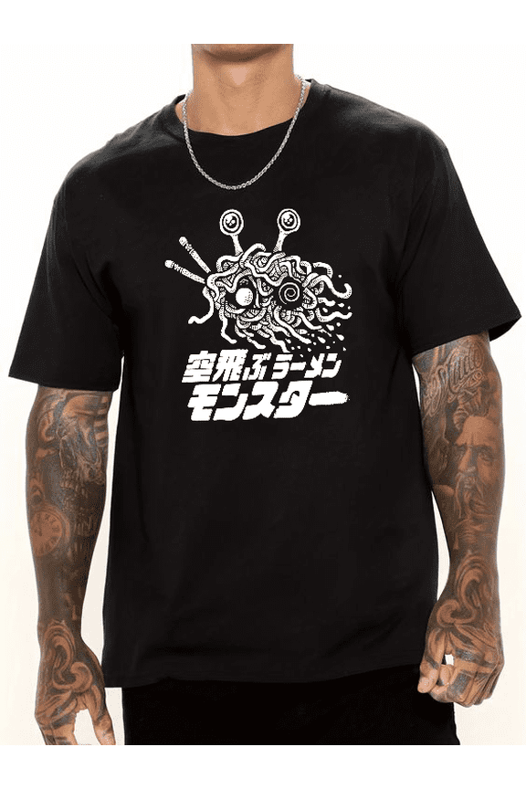 Flying Lamian Noodles Monster Cotton casual T-shirt