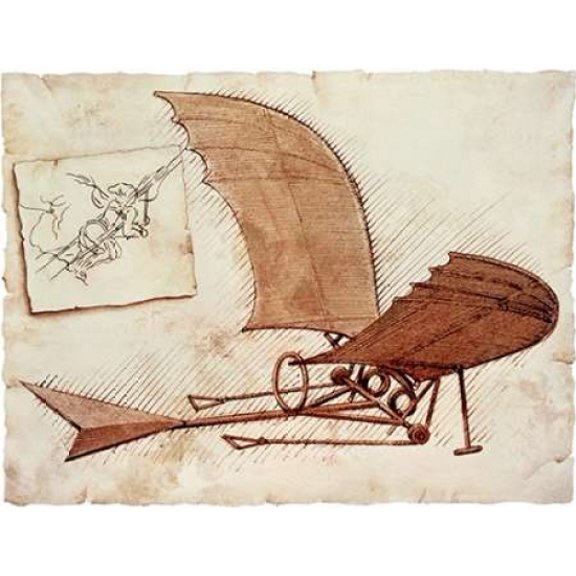 Flying Machine Canvas Art - Leonardo Da Vinci (22 x 28)