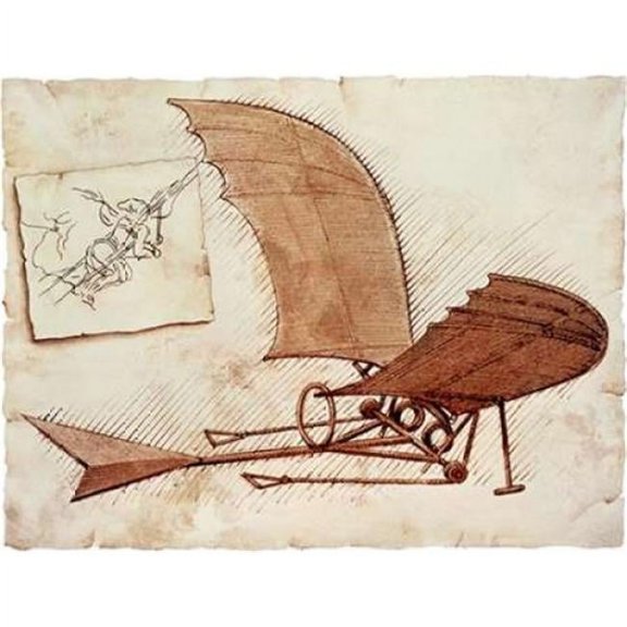 Flying Machine Poster Print by Leonardo Da Vinci, 22 x 28 - Large