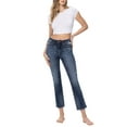 thumbnail image 1 of Flying Monkey - Benefactor High Rise Ankle Slim Straight Jeans with Slight Distressing (28" Inseam) - F5223, 1 of 9