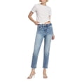 thumbnail image 1 of Flying Monkey - High Rise Slim Straight Jeans with Distressed Raw Hem (27" Inseam) - F5160, 1 of 8