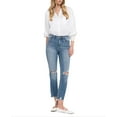 thumbnail image 1 of Flying Monkey - High Rise Slim Straight Jeans with Distressed Hem (27" Ankle Length) - F5022, 1 of 9