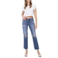 thumbnail image 1 of Flying Monkey - Low Rise Distressed Straight Jeans With Paint Speckle Detail / Split Hem (27" Inseam) - F5218, 1 of 9