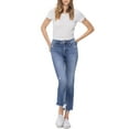 thumbnail image 1 of Flying Monkey - Mid-Rise Crop Slim Straight Jeans with Frayed Step Hem (27 1/4" Inseam) - F5210, 1 of 9