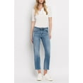thumbnail image 1 of Flying Monkey - Mid-Rise Cropped Straight Leg Jeans with Frayed Hem (27" Inseam) - F5221, 1 of 10