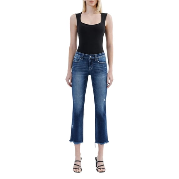 Flying Monkey - Stunned Low Rise Slim Straight Jeans with Uneven Raw Hem (27" Inseam) - F5340