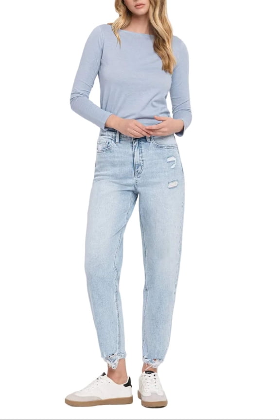- Super High Rise Barrel Leg Jeans - F5677