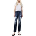 thumbnail image 1 of Flying Monkey - Super High Rise Distressed Straight Cropped Jeans (28" Inseam) - F4369, 1 of 11