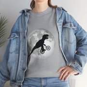 Flying Moon TRex Dinosaur Cycling Bicycle T-Shirt