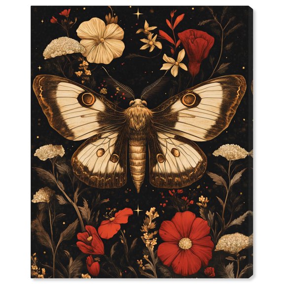 Flying Moth Canvas Gothic Art Prints by Art Remedy, Gallery Wrapped, 30 x 36