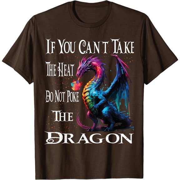 Flying Mythical Creature Cool Dragon Flame-Spewing Dragon Unisex T-Shirt for Men Women Kids Toddler,Dark Chocolate Color,Size 2XL