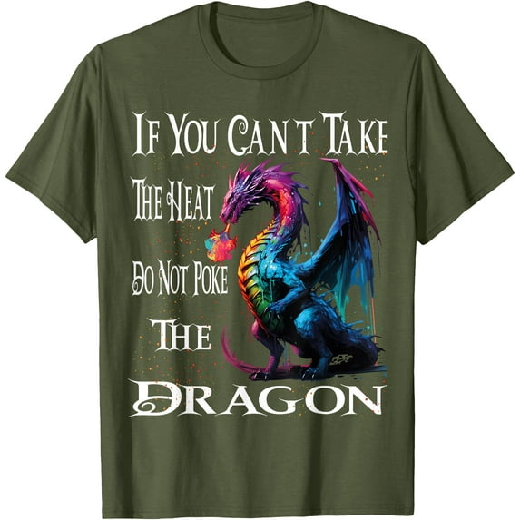 Flying Mythical Creature Cool Dragon Flame-Spewing Dragon Unisex T-Shirt for Men Women Kids Toddler,Military Green Color,Size XL