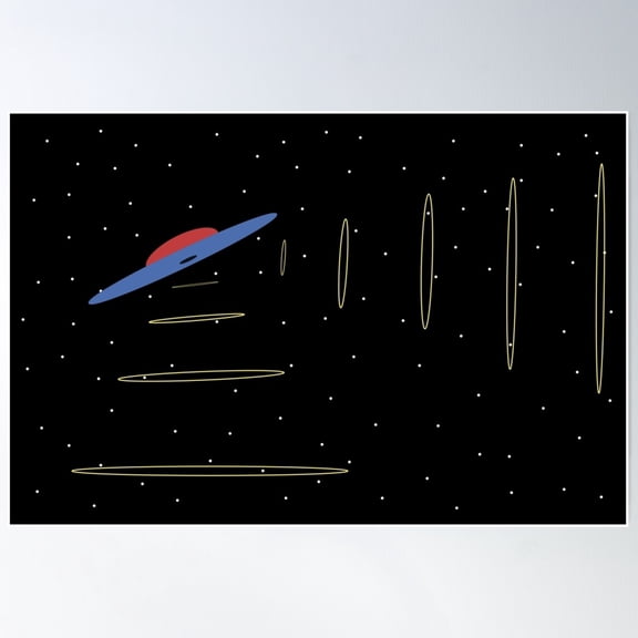 Flying Object Poster Wall Art, Modern Wall Decor For Living Room Bedroom, 16x24 UNFRAMED