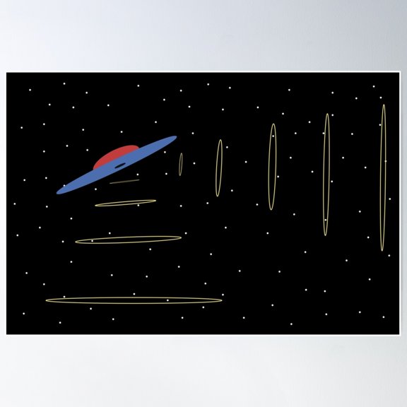 Flying Object Poster Wall Art, Modern Wall Decor For Living Room Bedroom, 8x12 UNFRAMED